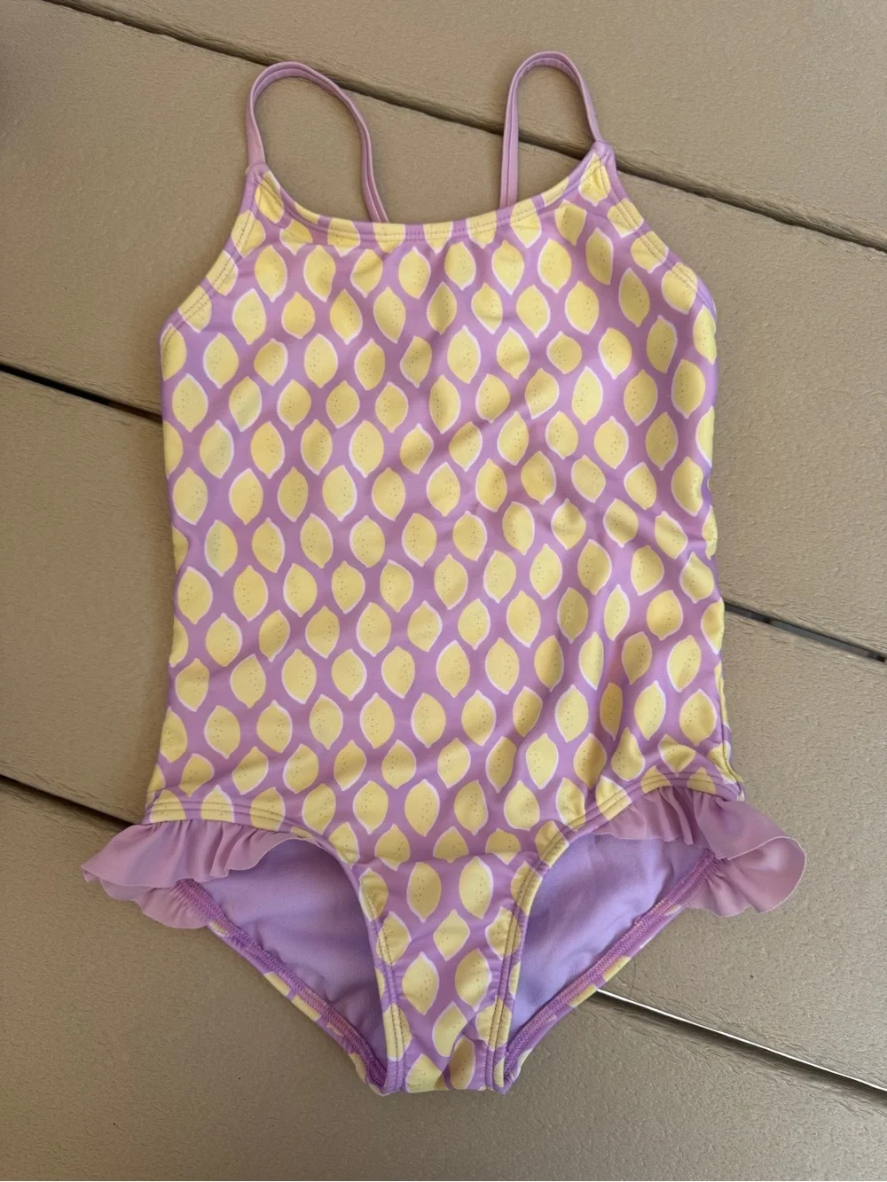 Cat & Jack Lavender & Yellow Lemon-Print One-Piece Swimsuit